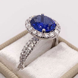 diamond ring with sapphire