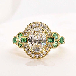 diamond and emerald ring