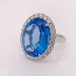 diamond ring with sapphire