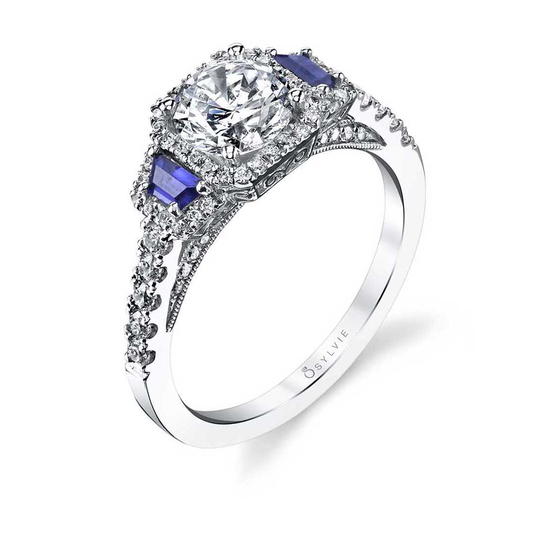 3 Stone Engagementng With Sapphires 