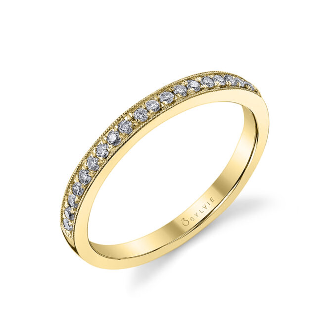 classic wedding band in yellow gold