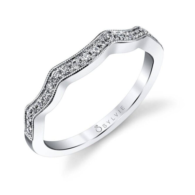 Profile Image of a Spiral Engagement Ring with Halo