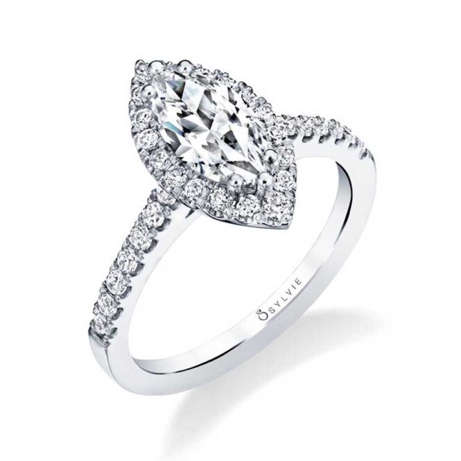Marquise Engagement Ring with Halo