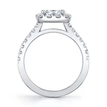 White Gold Princess Cut Classic Halo Engagement Ring - Jacalyn