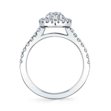White Gold Marquise Cut Classic Halo Engagement Ring - Jacalyn