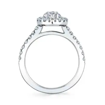 White Gold Marquise Cut Classic Halo Engagement Ring - Jacalyn