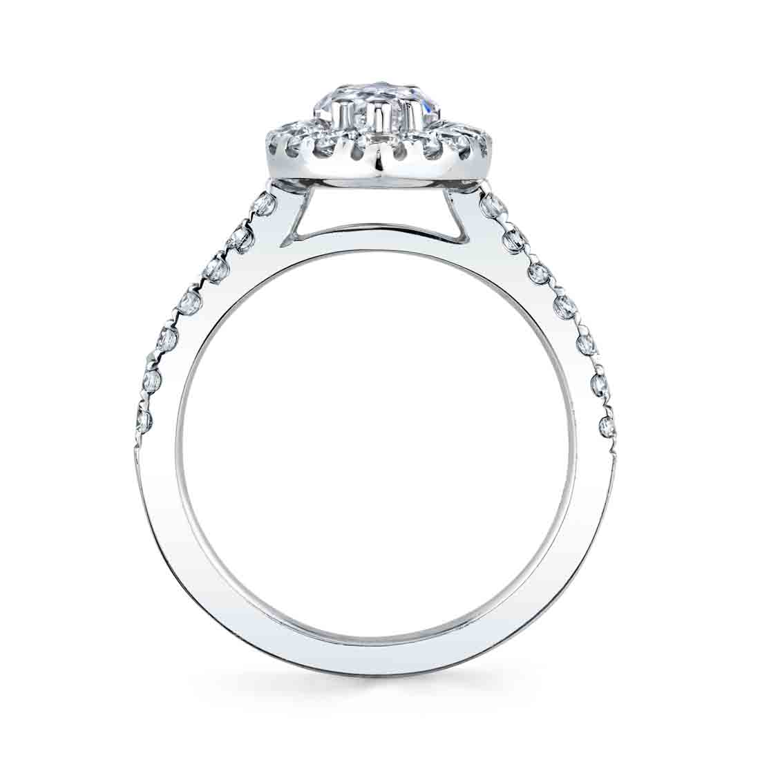 Profile Image of a Marquise Cut Engagement Ring with halo