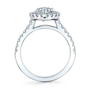 White Gold Pear Shaped Classic Halo Engagement Ring - Jacalyn
