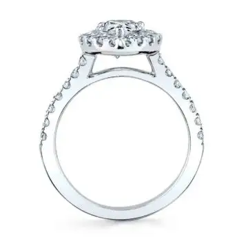 White Gold Pear Shaped Classic Halo Engagement Ring - Jacalyn