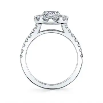 White Gold Oval Cut Classic Halo Engagement Ring - Olivia