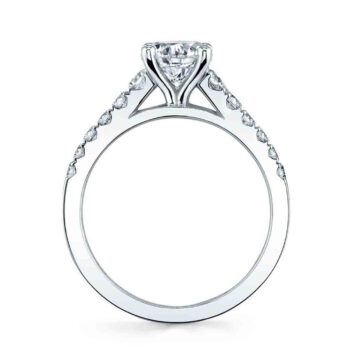 White Gold Round Cut Classic Engagement Ring - Isadora