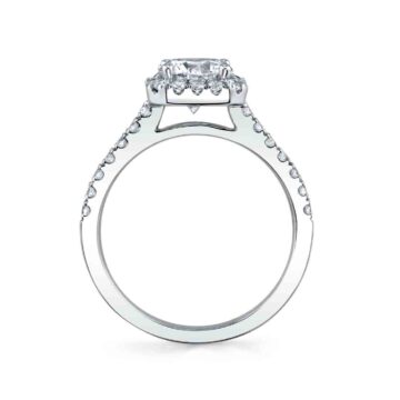 White Gold Cushion Cut Classic Halo Engagement Ring - Chantelle
