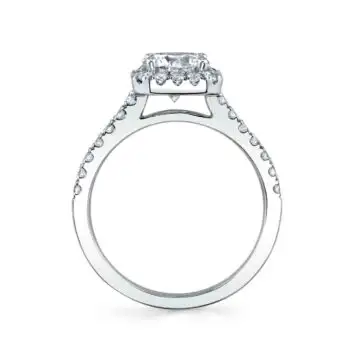 White Gold Cushion Cut Classic Halo Engagement Ring - Chantelle