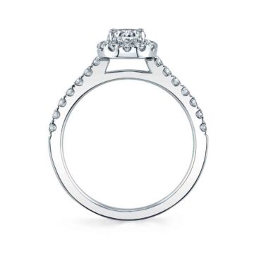 White Gold Oval Cut Classic Halo Engagement Ring - Chantelle