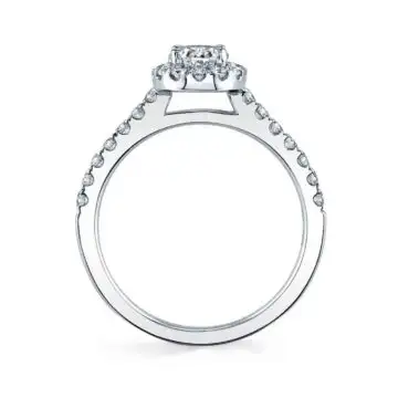 White Gold Oval Cut Classic Halo Engagement Ring - Chantelle