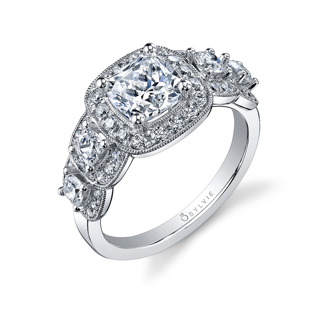 Vintage Inspired 5 Stone Engagement Ring 