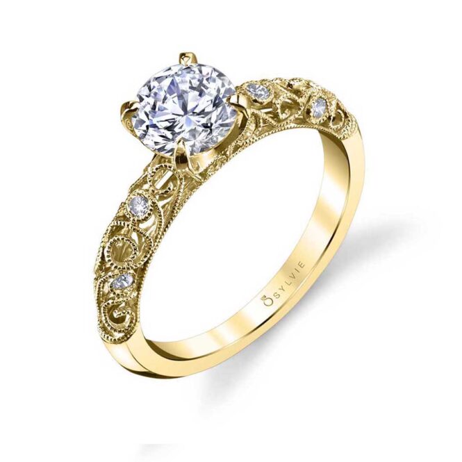 Vintage Inspired Solitaire Engagement Ring 