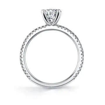 White Gold Round Cut Classic Round Engagement Ring - Jeana