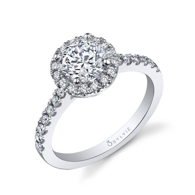 Classic Round Halo Engagement Ring