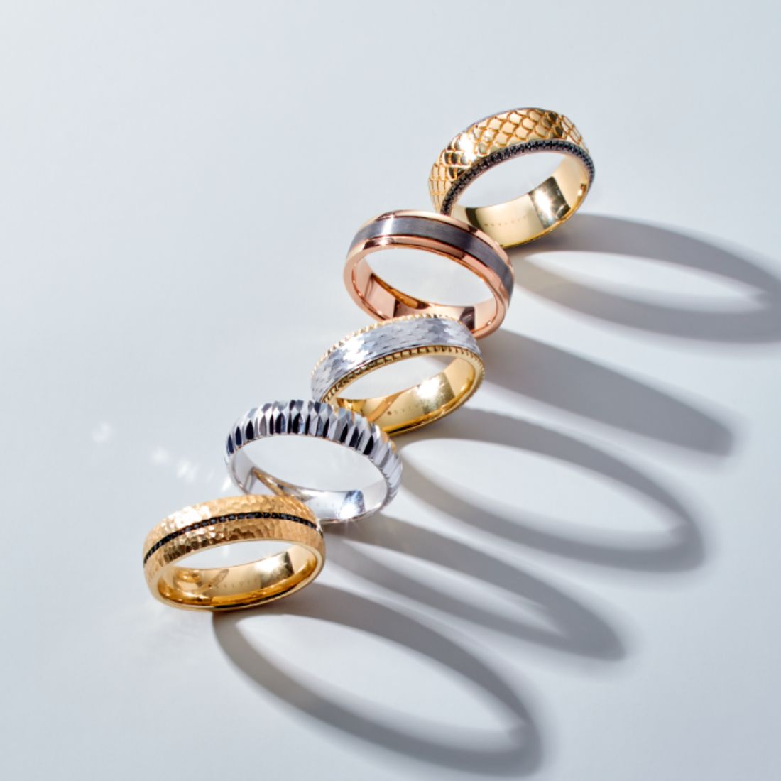 engagement rings and men's bands in new orleans