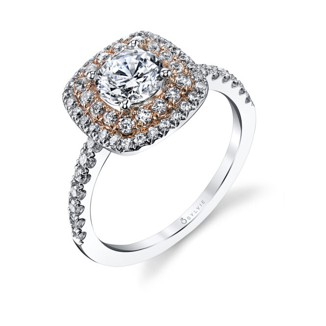 Double Halo Engagement Ring 