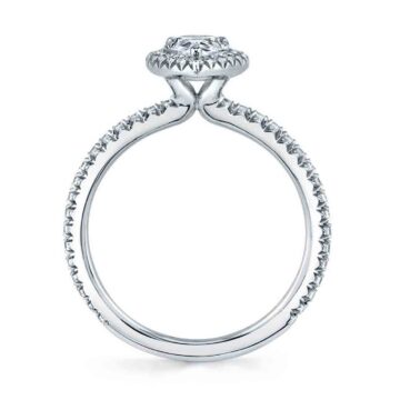 White Gold Cushion Cut Classic Halo Engagement Ring - Vivian