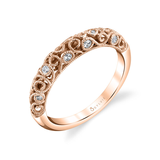 Vintage Inspired Wedding Band with Milgrain Detail