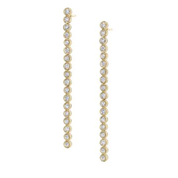 White Gold Modern Diamond Drop Earrings