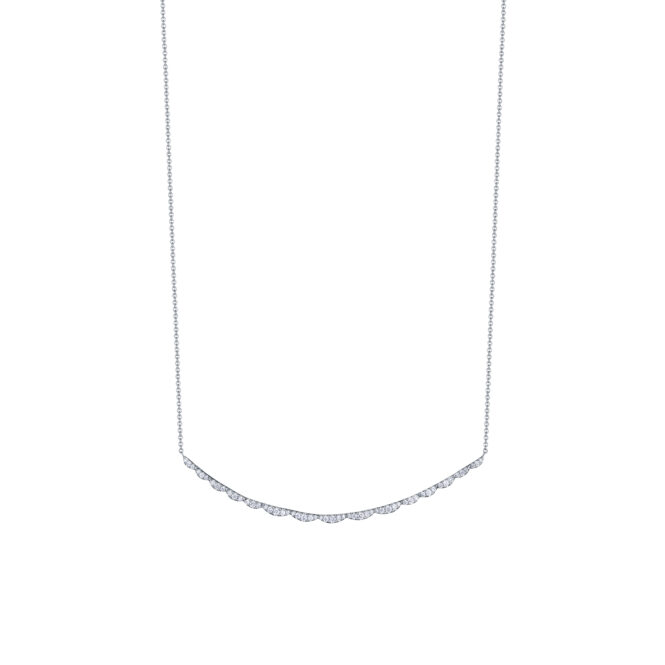 Vintage Inspired Scalloped Diamond Necklace PD826