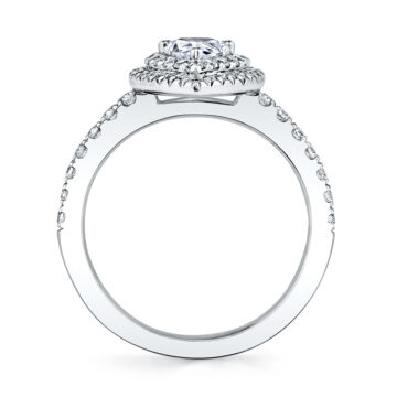 White Gold Pear Shaped Double Halo Engagement Ring - Claudia