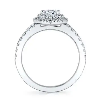 White Gold Pear Shaped Double Halo Engagement Ring - Claudia