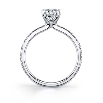 White Gold Oval Cut Classic Engagement Ring - Adorlee