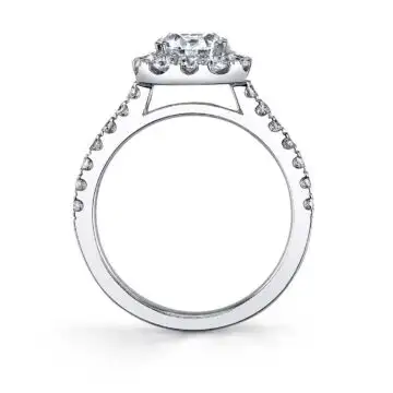 White Gold Oval Cut Classic Halo Engagement Ring - Jacalyn