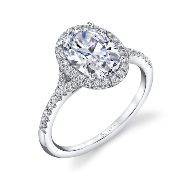 Oval Engagement Ring with Halo