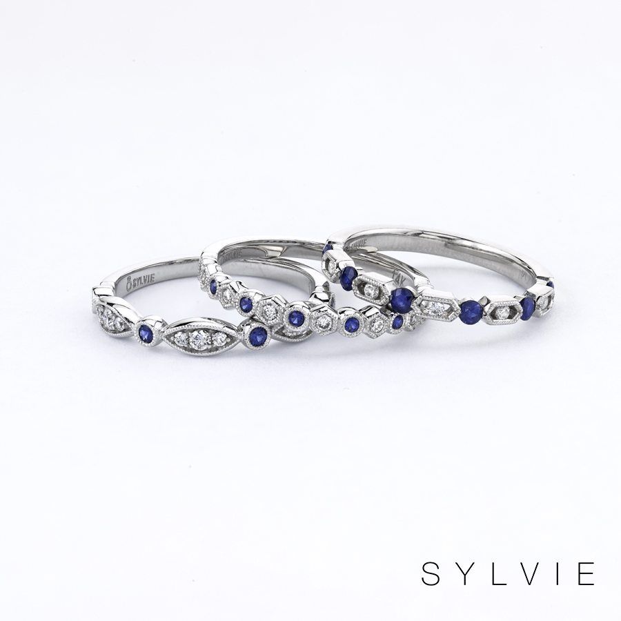 sapphire stackable bands