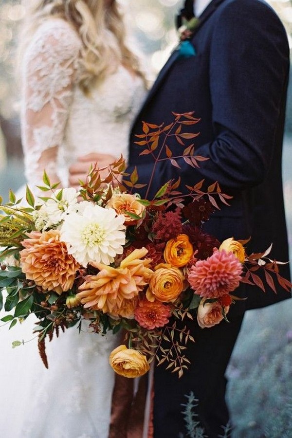 fall inspired wedding florals