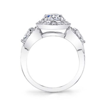 White Gold Oval Cut Three Stone Engagement Ring - Zara