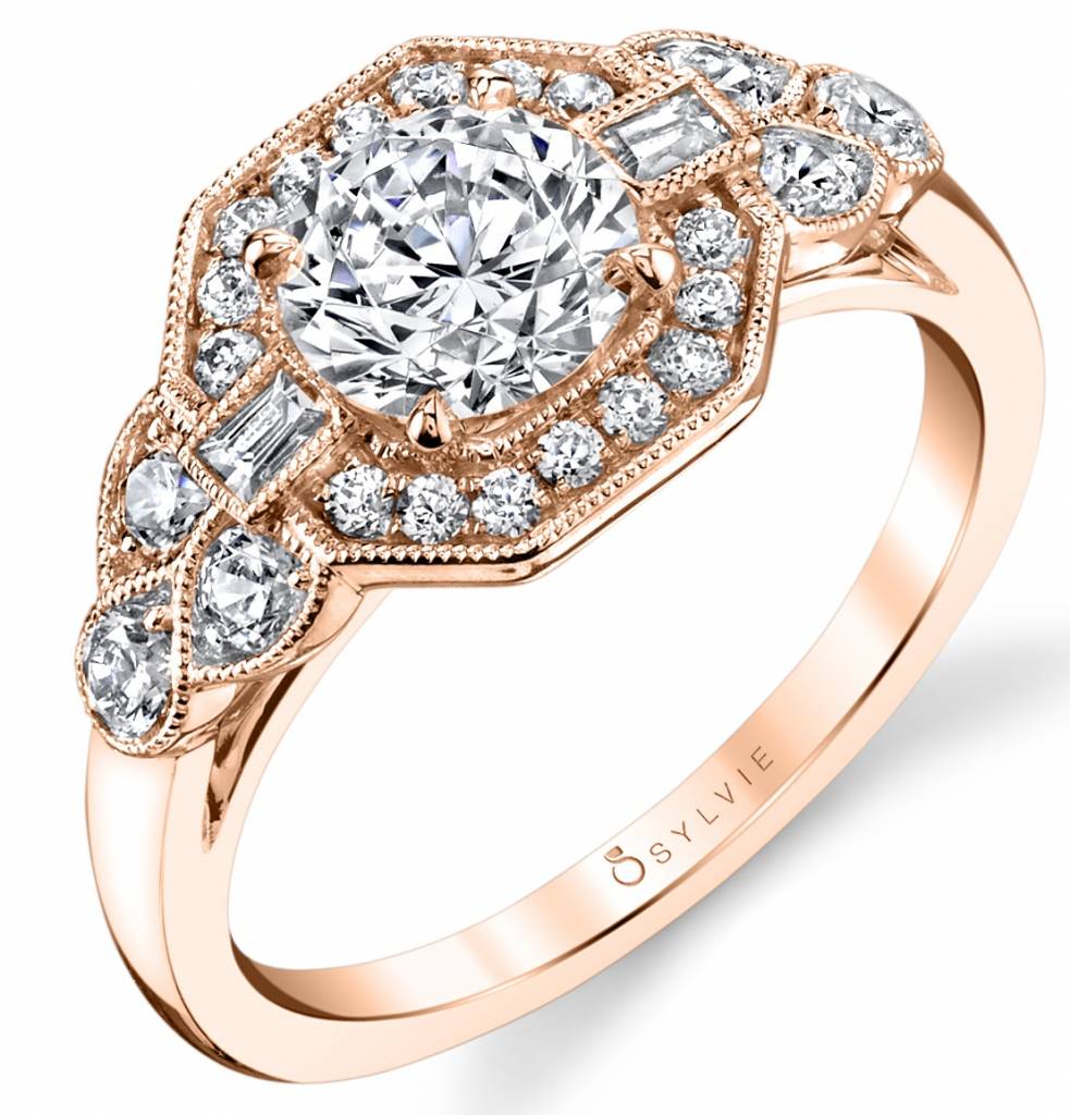 rose gold vintage inspired engagement ring