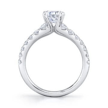 White Gold Pear Shaped Classic Engagement Ring - Veronique
