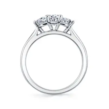 White Gold Oval Cut Three Stone Engagement Ring - Melisandre