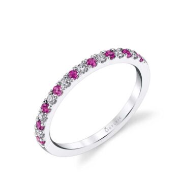 Rose Gold Ruby and Diamond Wedding Ring