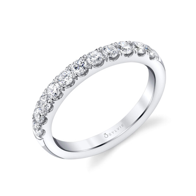 side view of a classic engagement ring with thick band