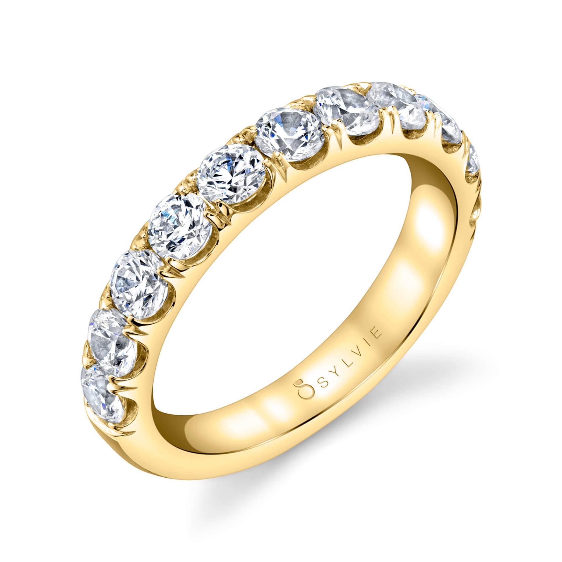 Classic Wedding Band with Shared Prongs