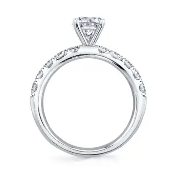 White Gold Round Cut Classic Engagement Ring - Octavie