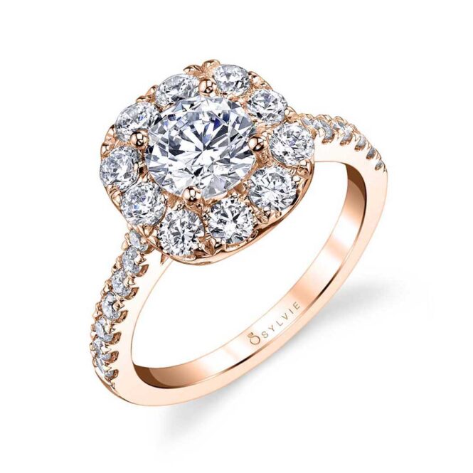 Cushion Halo Engagement Ring