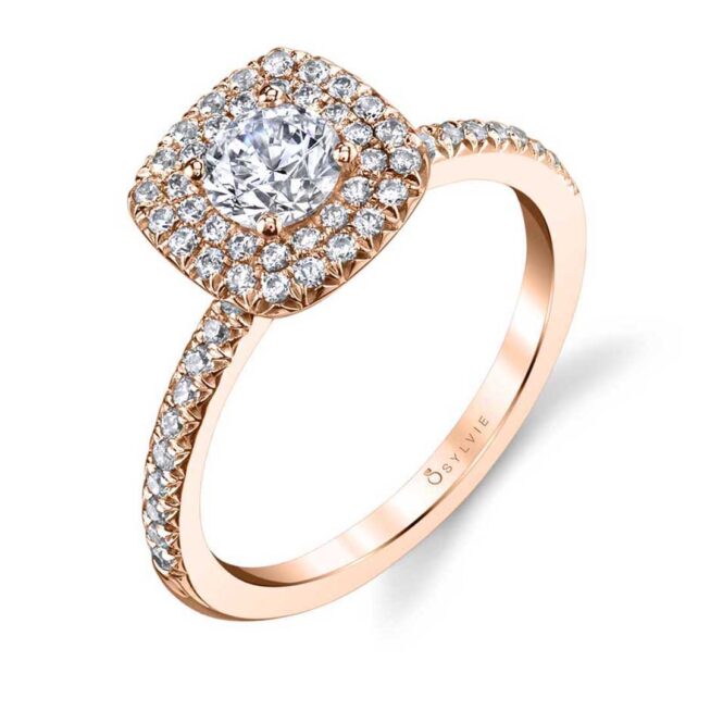 Classic Double Halo Engagement Ring