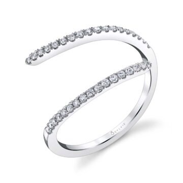White Gold Free Form Diamond Ring