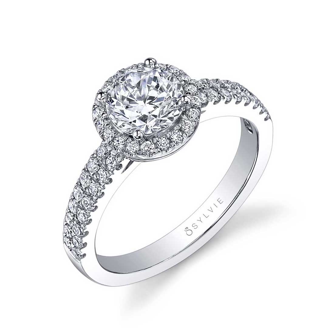 classic halo engagement ring