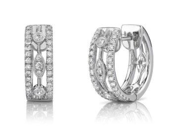 White Gold Marquis Diamond Hoop Earrings
