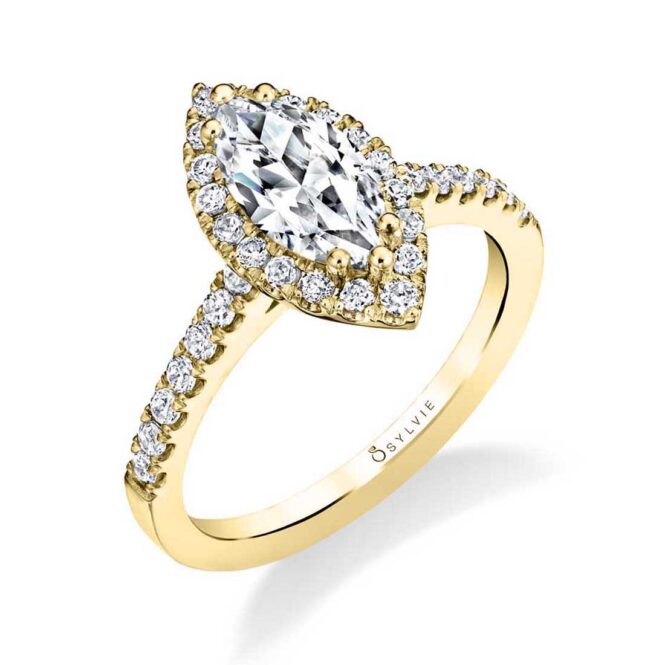 Marquise Engagement Ring with Halo